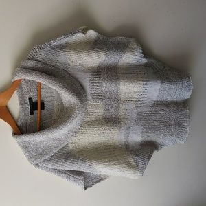 Calvin Klein Knit Poncho Sweater Size (M) Tunic Grey White